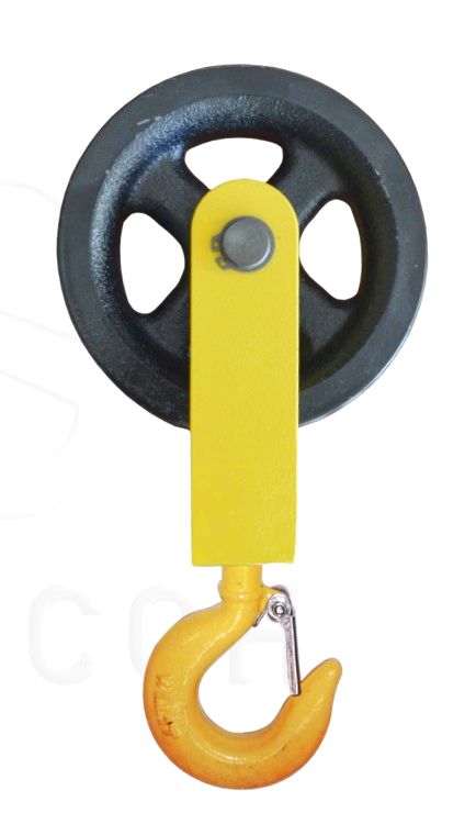 Блок для веревки с крюком и откидной щекой 0,5тн/ ф веревки 16-20мм