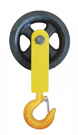 Блок для веревки с крюком и откидной щекой 0,5тн/ ф веревки 16-20мм