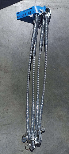 Трос стальной оцинк. ф12,0мм для протяжки(подвеса) кабеля L=0,8м заплёт, оклетневка с коушами   
